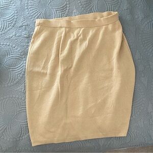 St. John Tan Knit Pencil Skirt